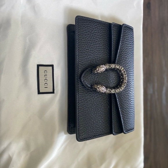 AUTHENTIC GUCCI dionysus super mini bag in black leather - Picture 1 of 7